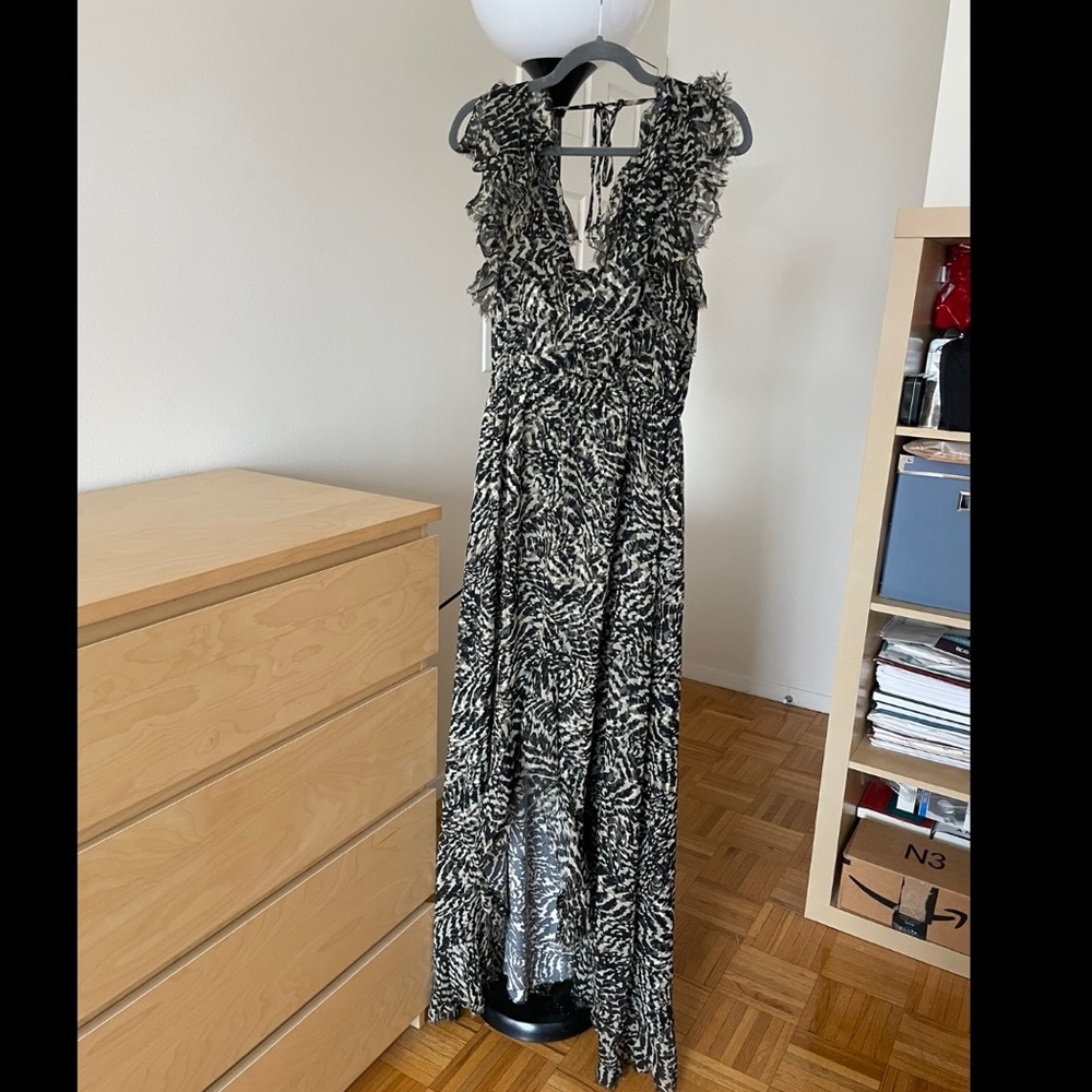 Long Maternity Summer Dress, size 8, animal print